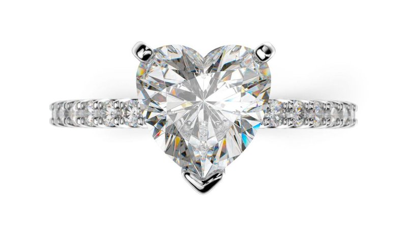 romantický diamantový zásnubný prsteň z bieleho zlata
