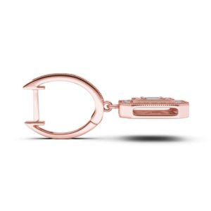 Diamantové náušnice z ružového zlata - pohľad spredu