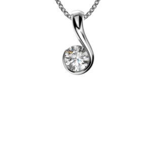 Diamantový náhrdelník z bieleho zlata - pohľad spredu