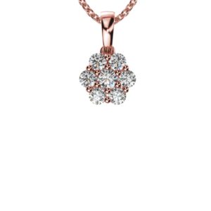 Diamantový náhrdelník z ružového zlata - pohľad spredu