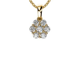 Diamantový náhrdelník zo žltého zlata - pohľad spredu