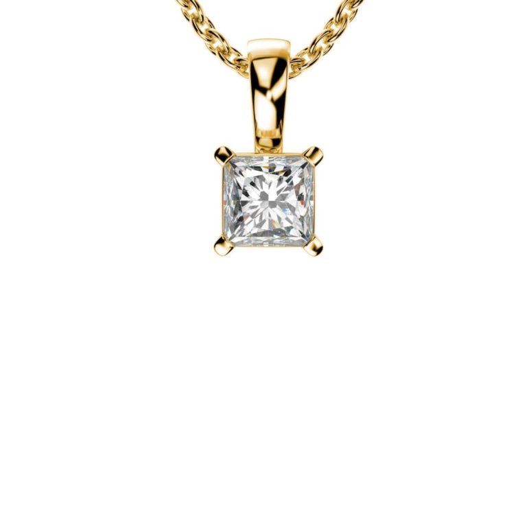 Diamantový náhrdelník zo žltého zlata - pohľad spredu