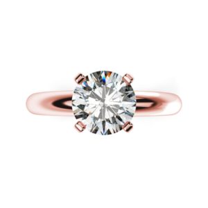 Zásnubný prsteň s jedným diamantom - pohľad zhora