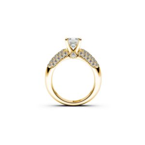 Diamantový prsteň zo žltého zlata - pohľad spredu