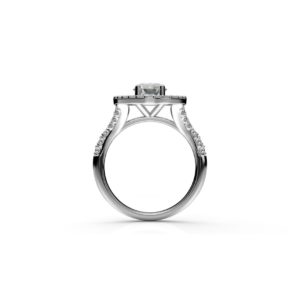 Diamantový prsteň z bieleho zlata - pohľad spredu