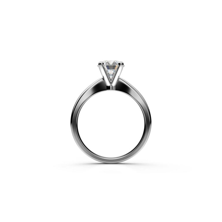 Diamantový prsteň z bieleho zlata - pohľad spredu