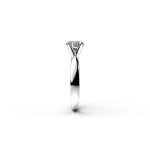 Prsteň s jedným diamantom - pohľad zboku