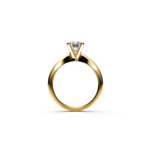Diamantový prsteň zo žltého zlata - pohľad spredu